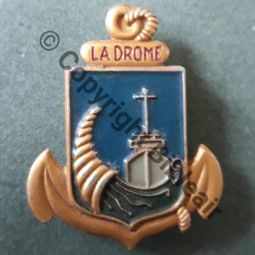 DROME  PETROLIER LA DROME 1946 EO  A.AUGIS LYON ST.BARTH 2Lign 2Griffes Dos grenu Alu peint Src.miscobedi22 68Eur-07.25 